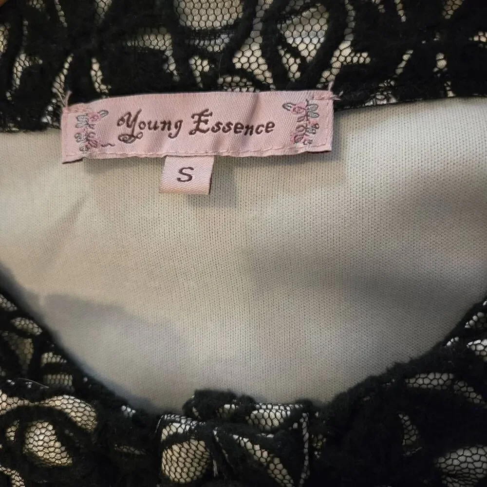 Young Essence Lace Crop Bow Jacket / Blazer S